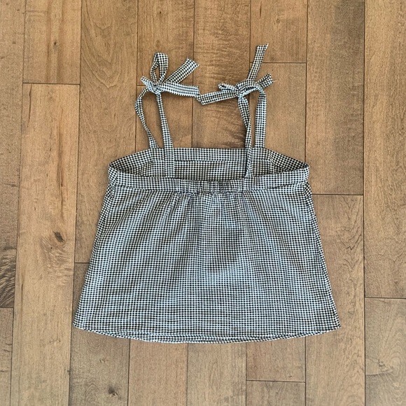 Tie-Up Black and White Gingham Tank - Picture 2 of 4